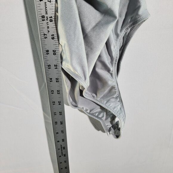 ASOS DESIGN Silver Long Sleeve Square Neck Disco Bodysuit Women's Size 6 - Picture 7 of 8